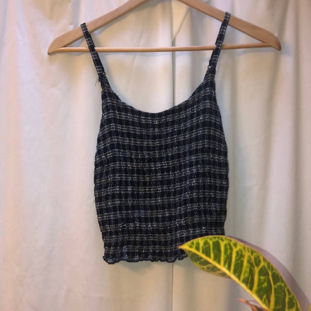 hollister plaid stretchy tank top